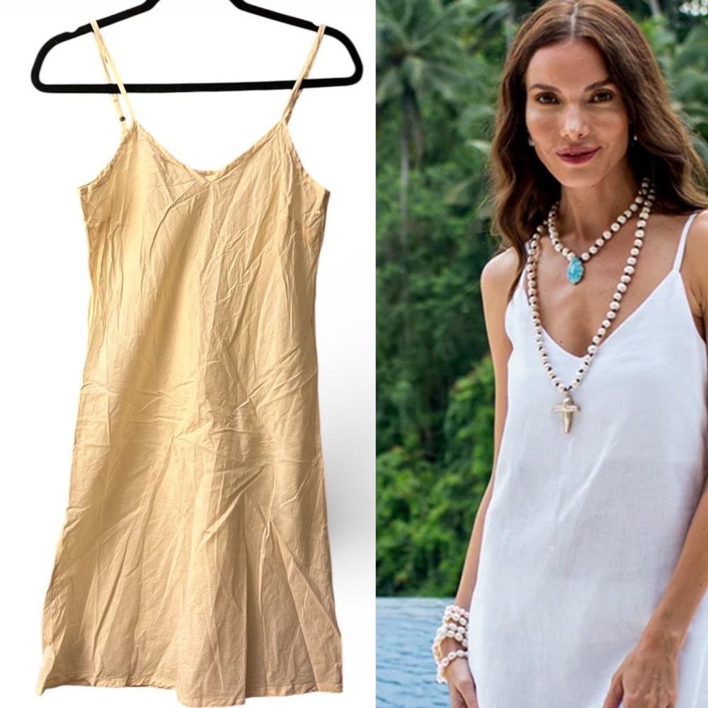 JULIE MILES Resort Wear sheer cotton slip dress